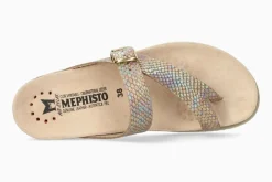 Discount Mephisto Helen Mix Old Pink Metallic Thong Sandal