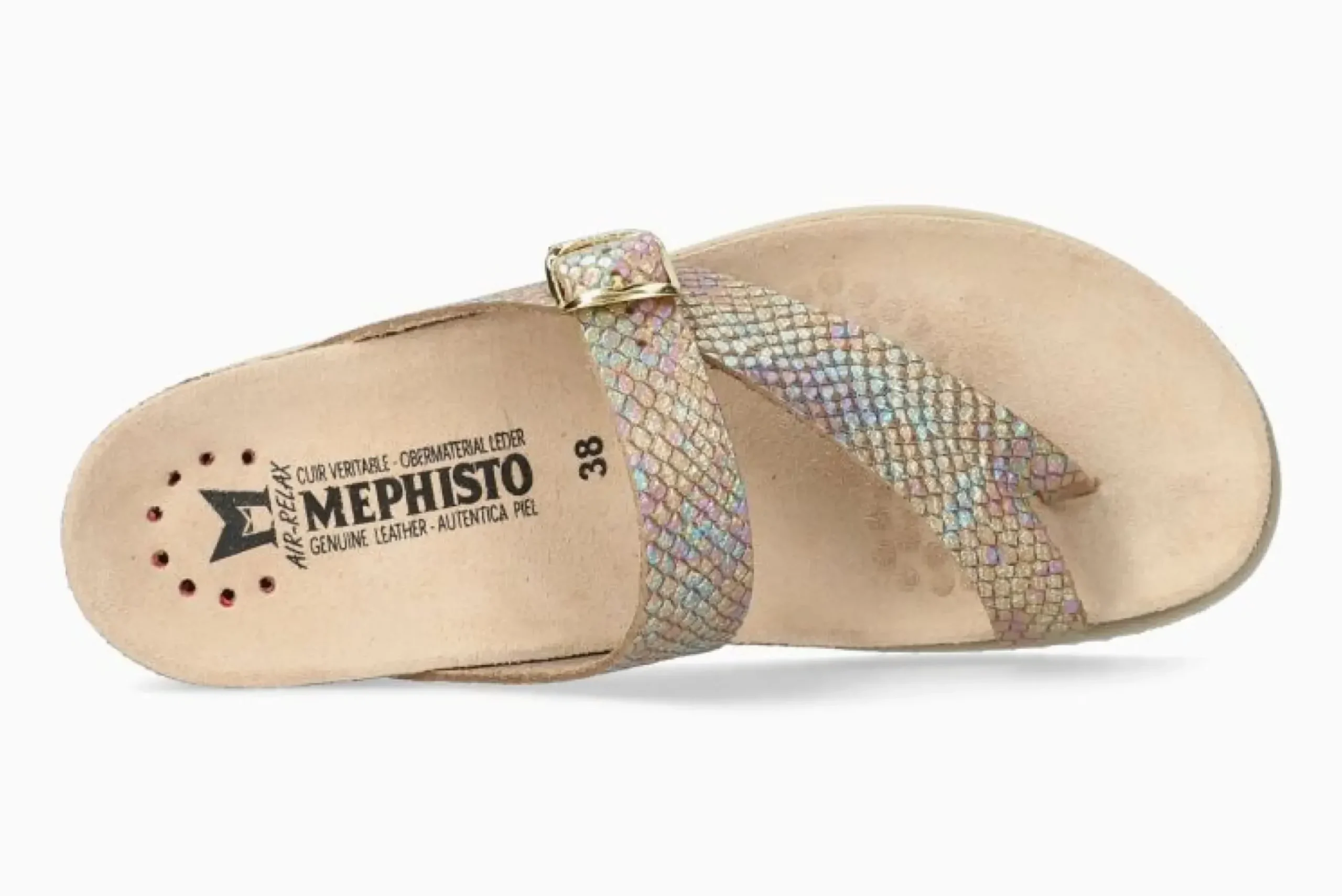 Discount Mephisto Helen Mix Old Pink Metallic Thong Sandal