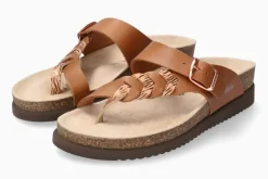 Best Mephisto Heleonore Camel Brown Zebra Leather Thong Sandal