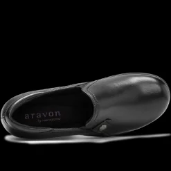 Outlet Aravon Hope Black Slip-On