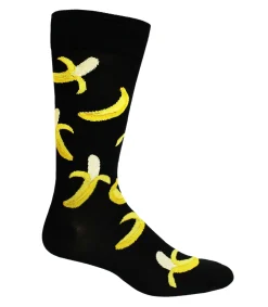 Clearance Hotsox Men's Banana Peels Crew Socks