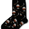 Outlet Hotsox Men's Cognac And Cigars Black Crew Socks