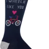 Online Hotsox Men's I Wheelie Like You Crew Socks
