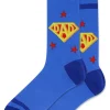 Clearance Hotsox Men's Super Dad Blue Crew Socks