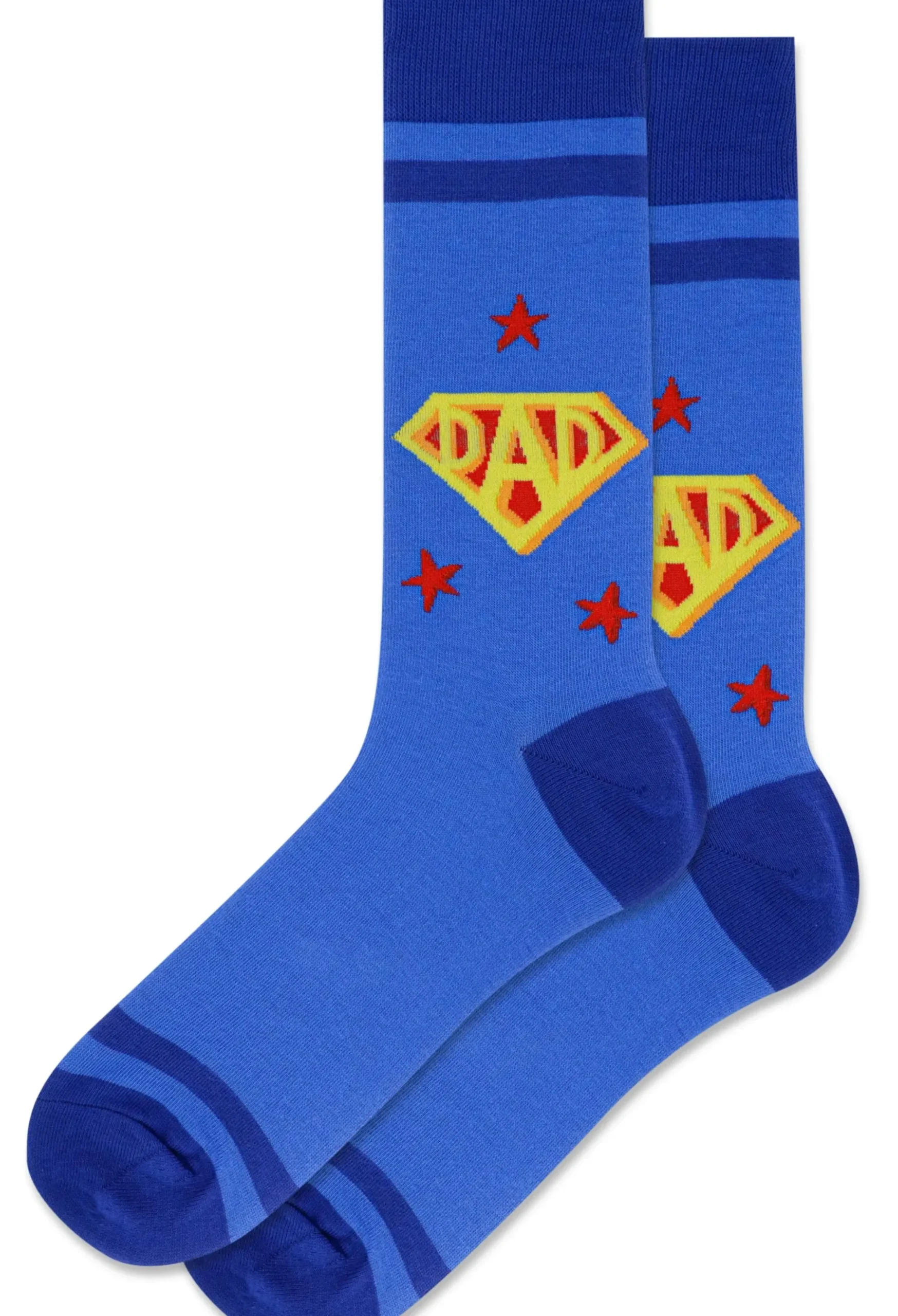 Clearance Hotsox Men's Super Dad Blue Crew Socks