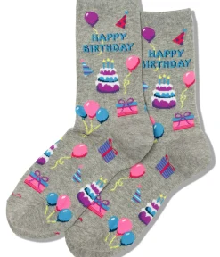 Hotsox Women's Happy Birthday Crew Socks