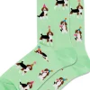 New Hotsox Women's Party Beagle Mint Crew Socks