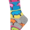 Outlet Hotsox Women's Pop Pigs Grey Crew Socks