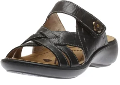 Outlet Romika Ibiza 99 Black Leather Slide Sandal