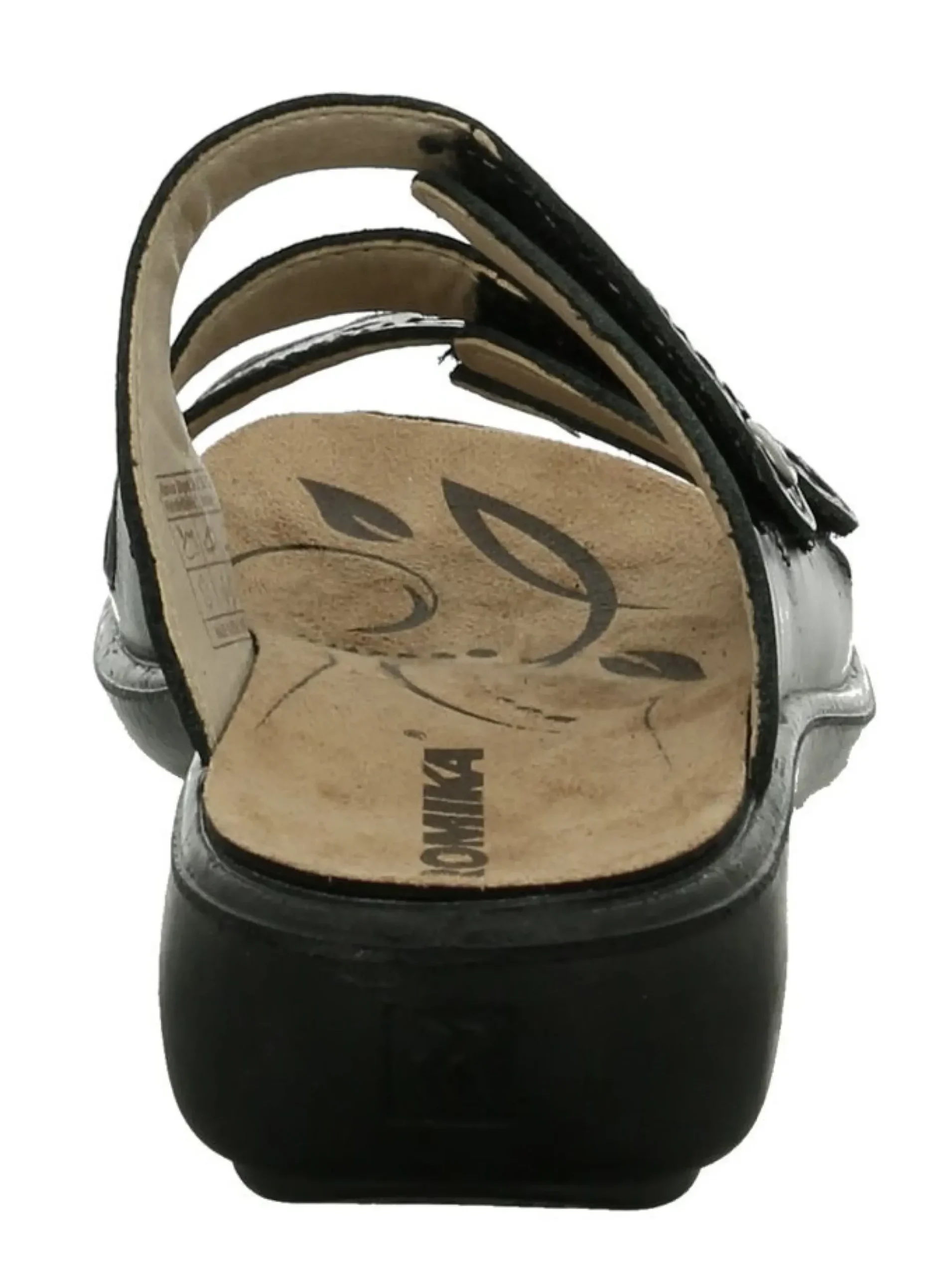 Online Romika Ibiza 66 Black Leather Slide Sandal