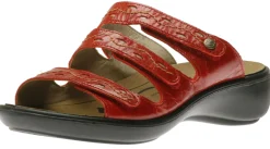 New Romika Ibiza 66 Red Leather Slide Sandal