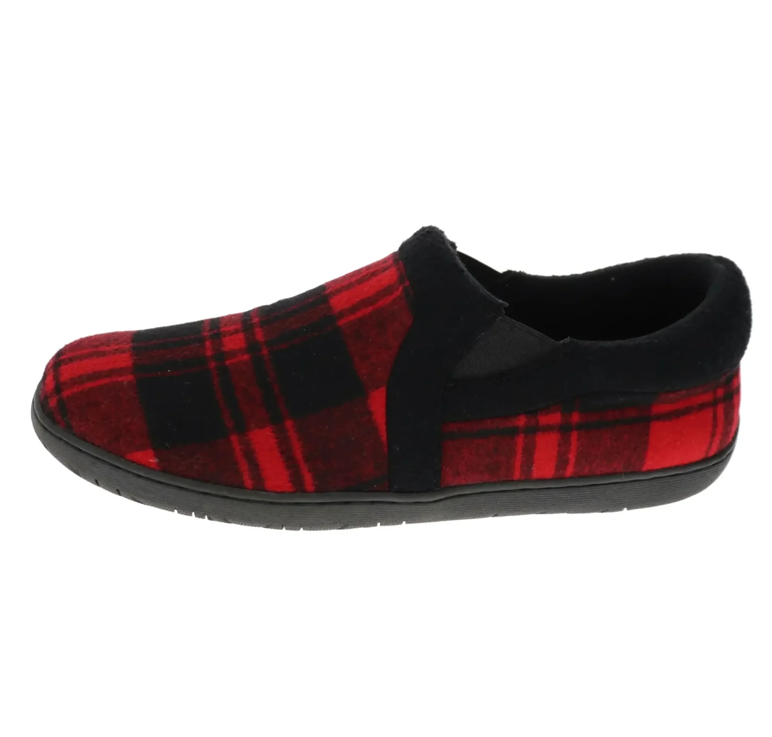 New Foamtreads Jacob Red Black Plaid Slip-On Slipper