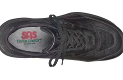 Clearance SAS Shoes Journey Black Leather Lace-Up Walking Shoe