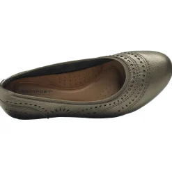 Best Rockport Judson Metallic Perforated Leather Wedge Pump