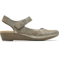 Sale Rockport Judson Metallic Perforated Leather Wedge Sandal