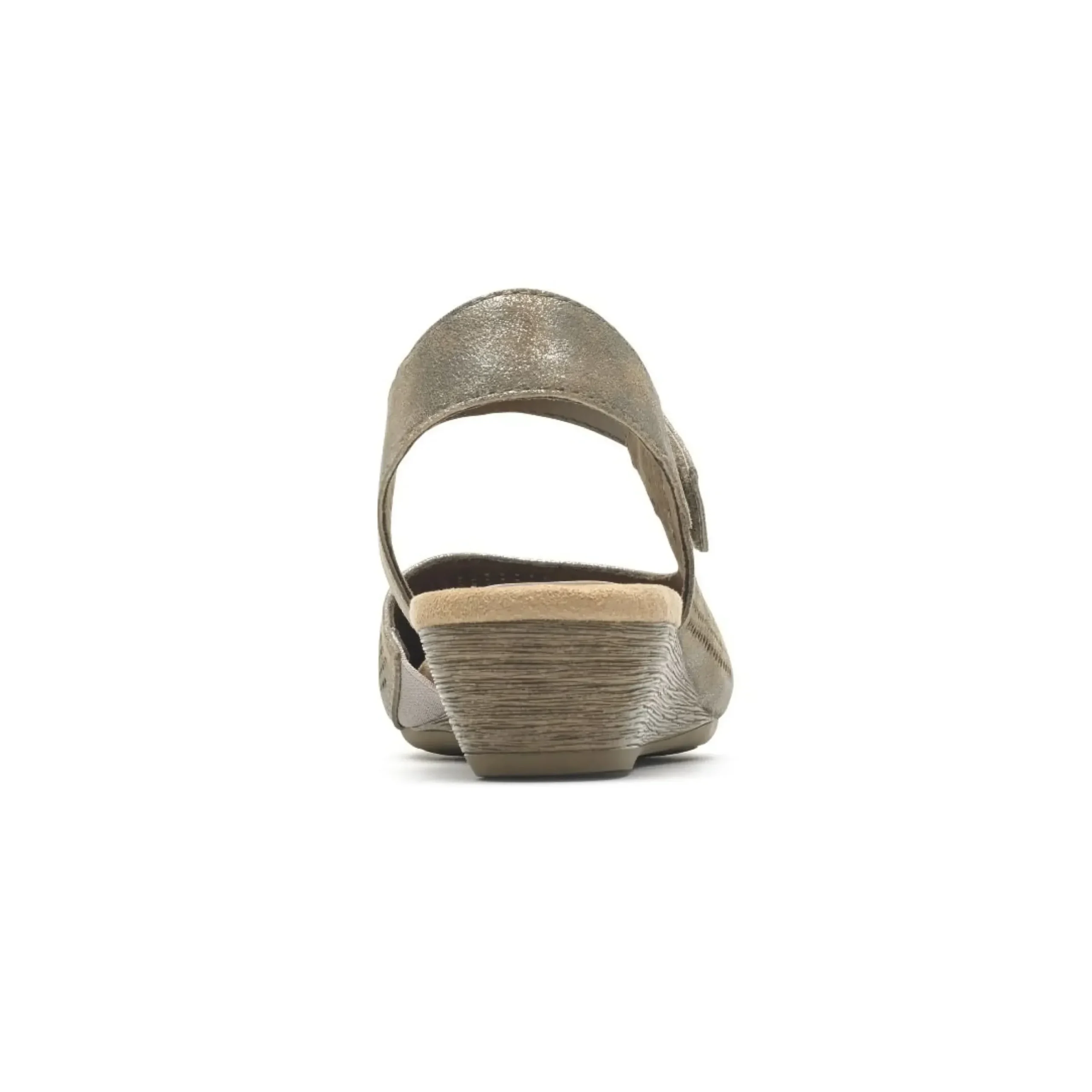 Sale Rockport Judson Metallic Perforated Leather Wedge Sandal