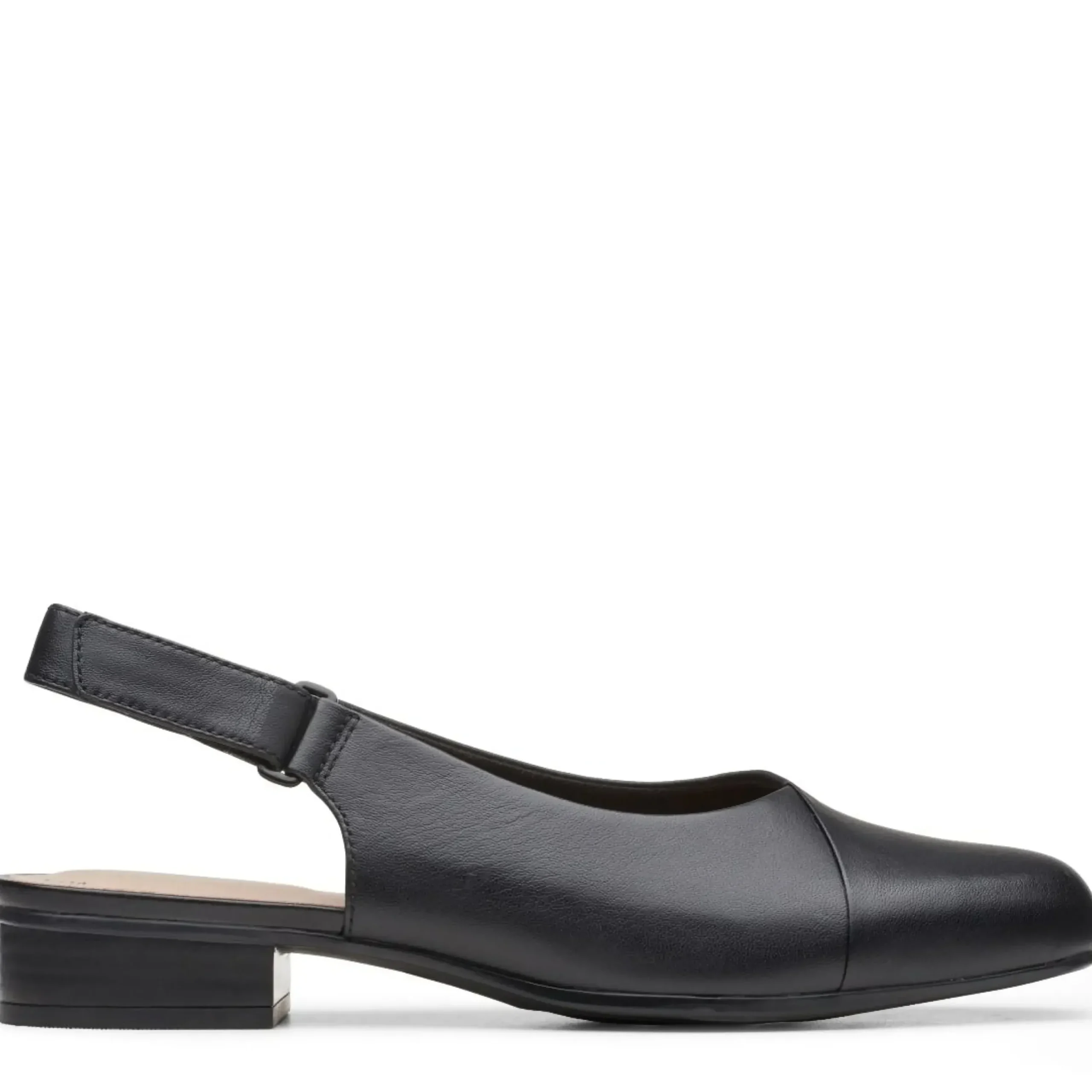 Best Clarks Juliet Pull Black Leather Slingback Heel