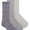 Discount K. BELL Grey Diamond Texture Crew Socks (3 Pair Pack)