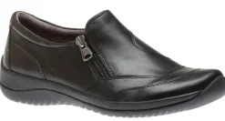 Outlet Earth Kara Faraday Black Leather Zipper Slip-On Shoe