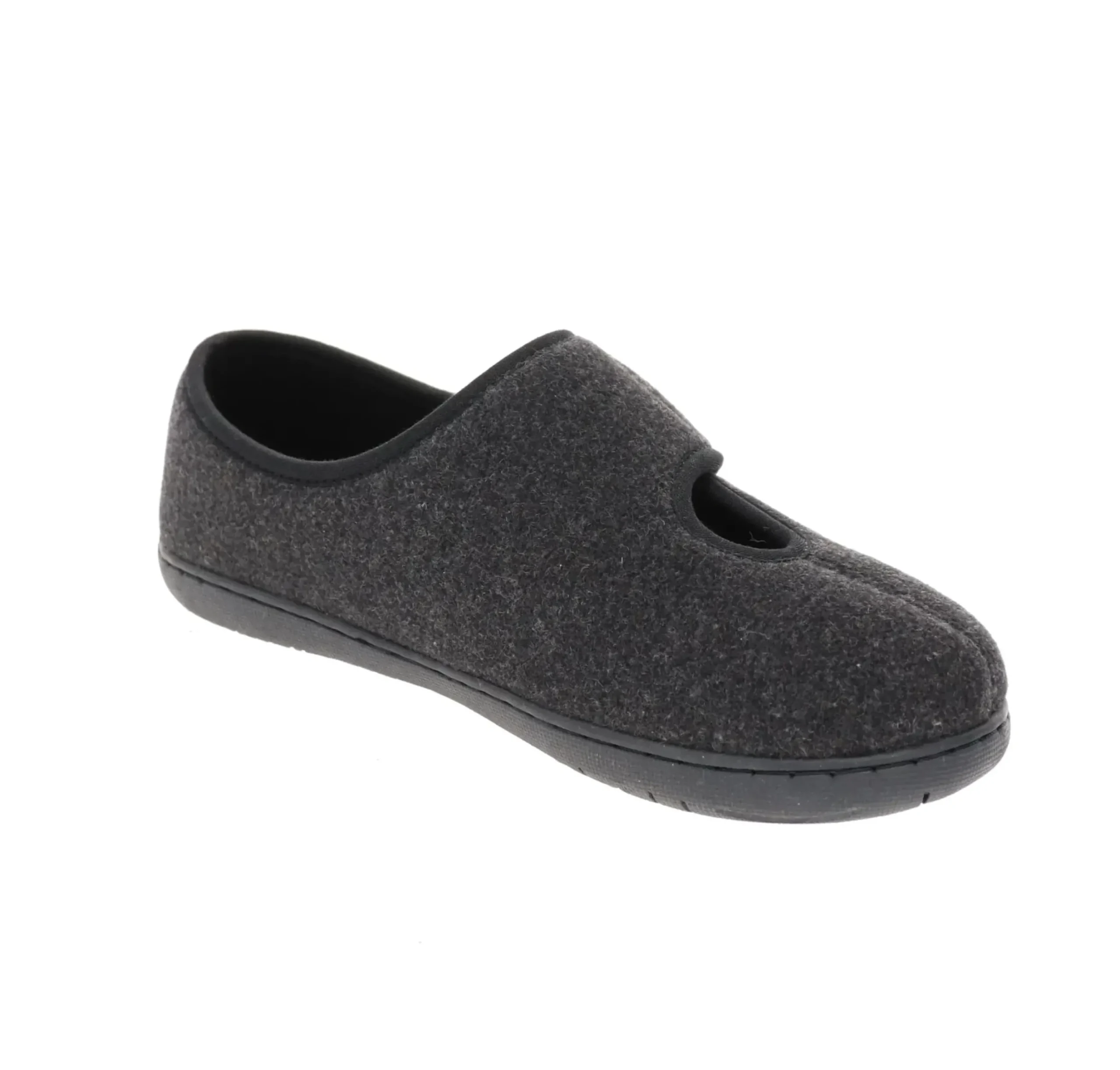 Foamtreads Kendale Black Wool Slipper