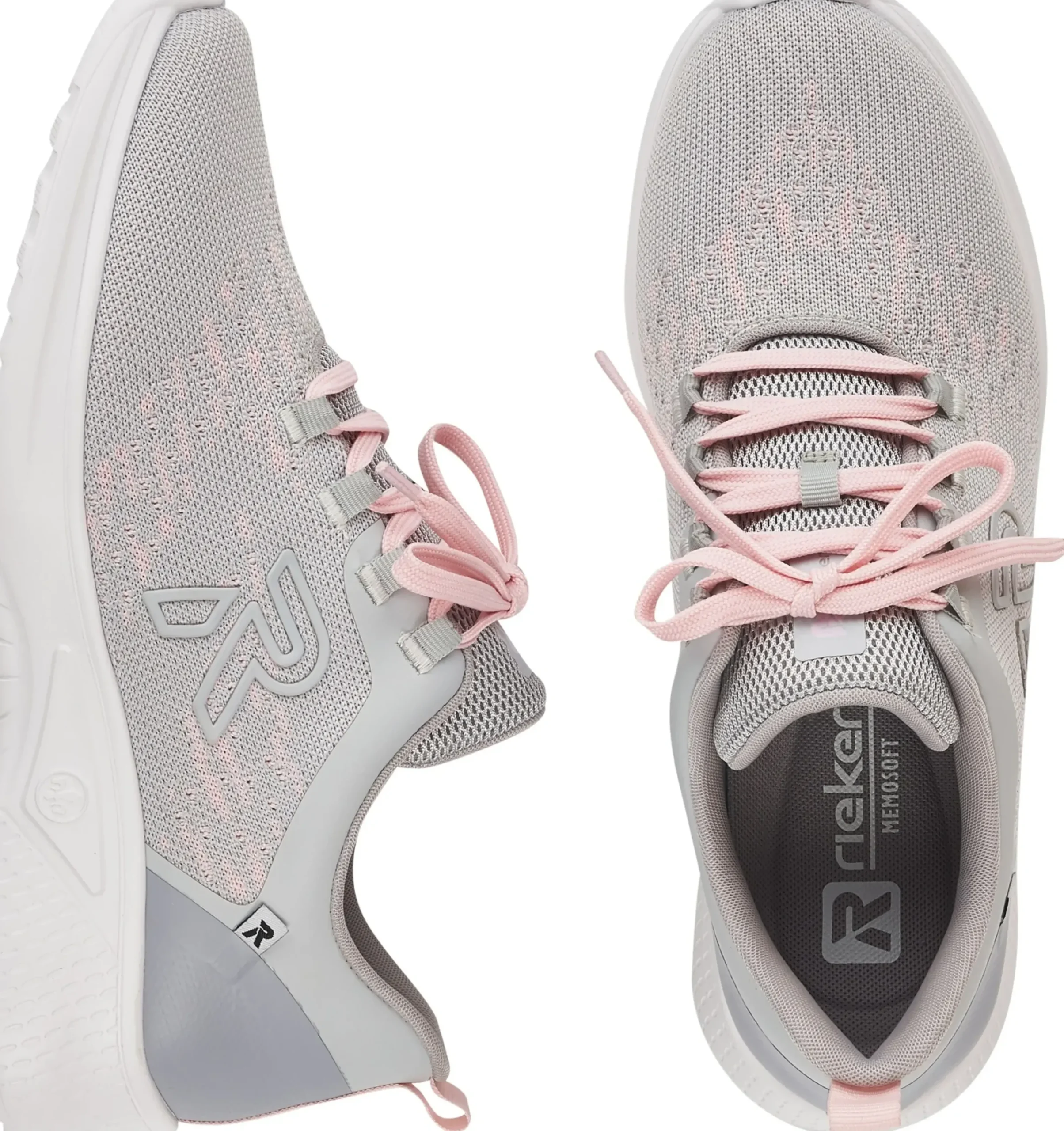 R EVOLUTION Knitup169 Grey Lace-Up Walking Shoe