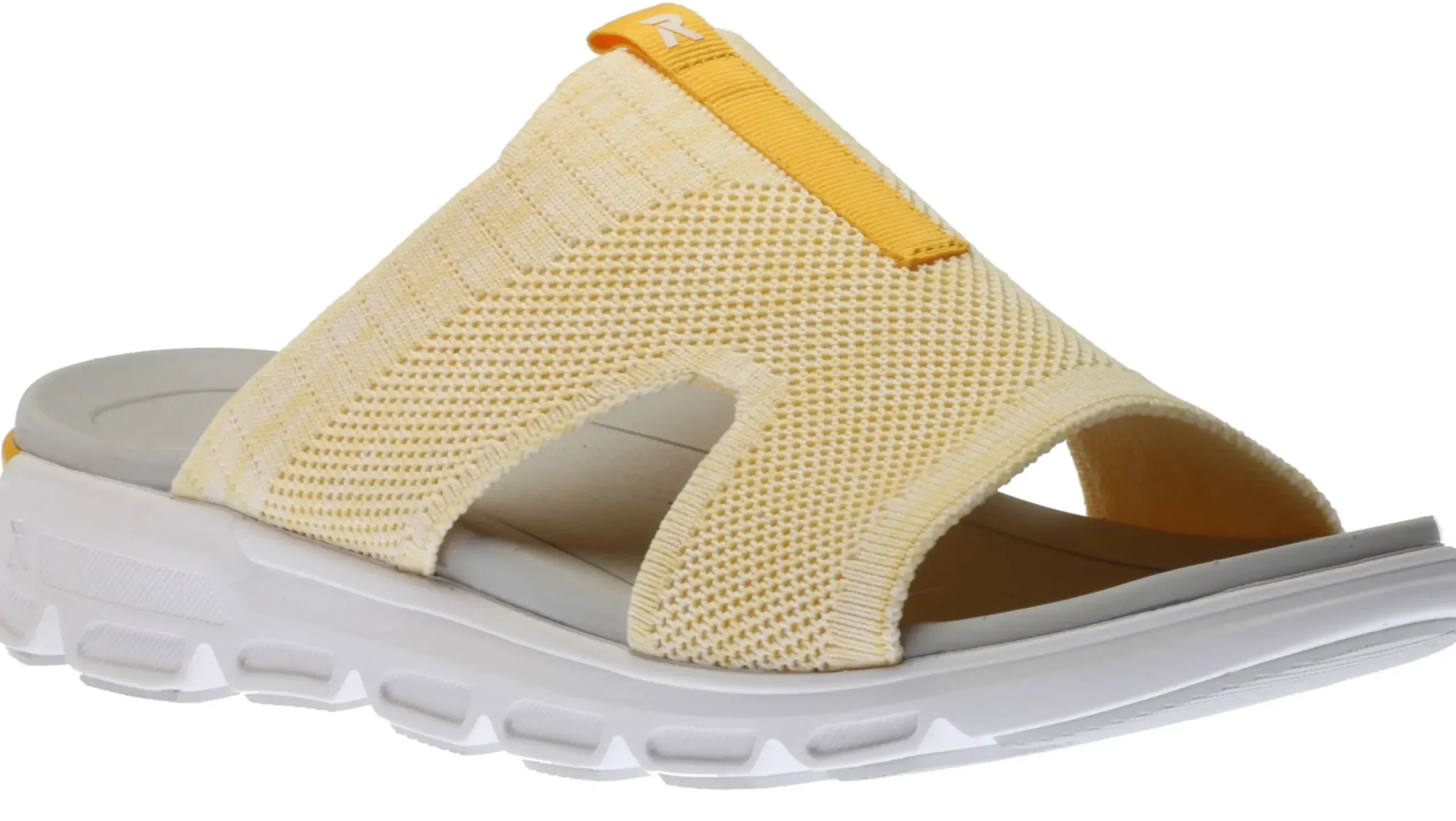 R EVOLUTION Knitup181 Pastel Yellow Slide Sandal