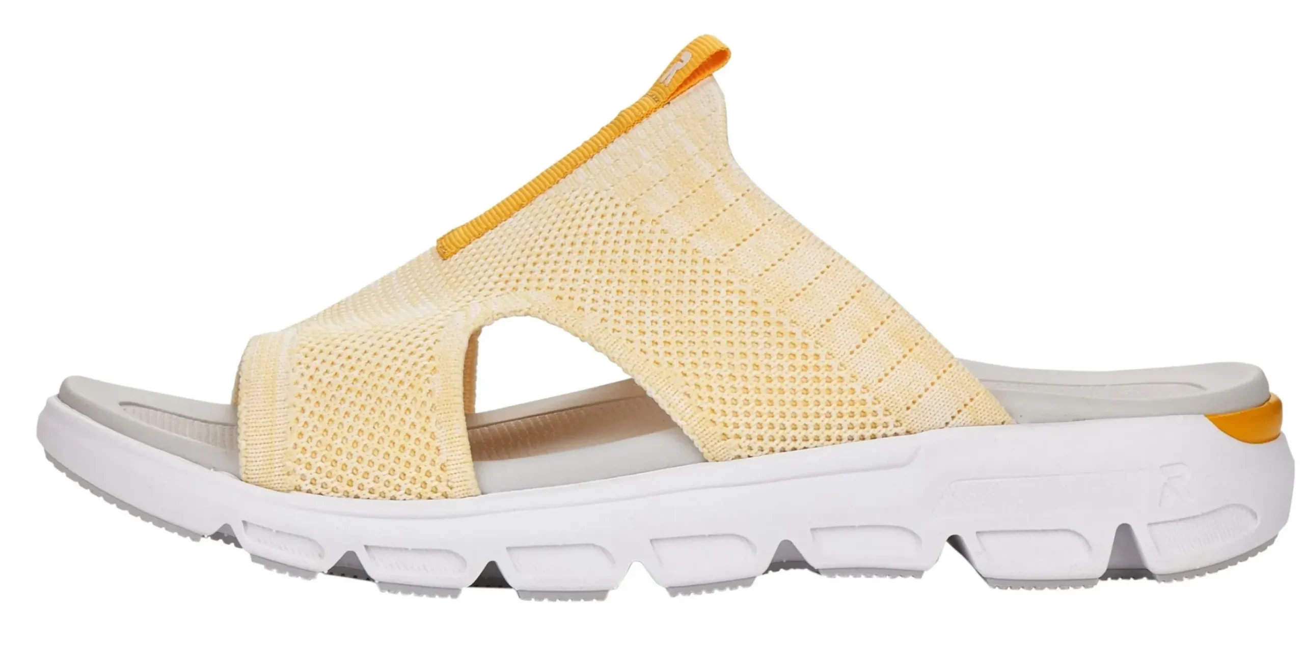 R EVOLUTION Knitup181 Pastel Yellow Slide Sandal