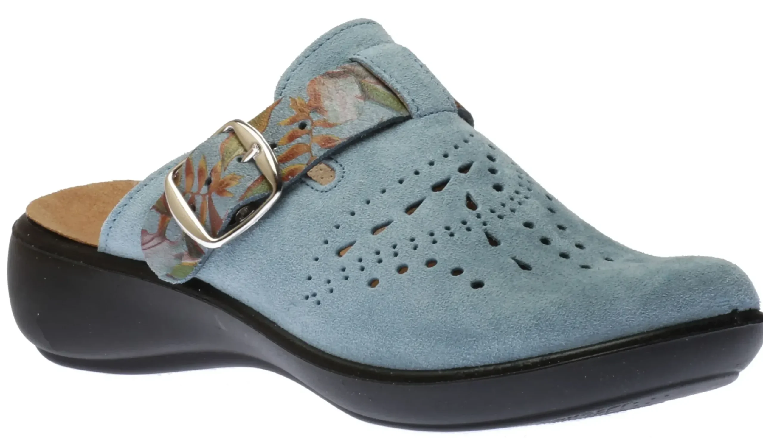 Sale Romika Korsika 345 Light Blue Nubuck Leather Clog