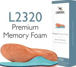 Sale Aetrex L2320 Men's Premium Memory Foam Posted Orthotics