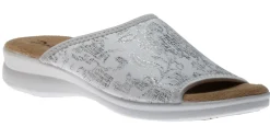 Best Polyflex Ladies White Silver Slide Sandal