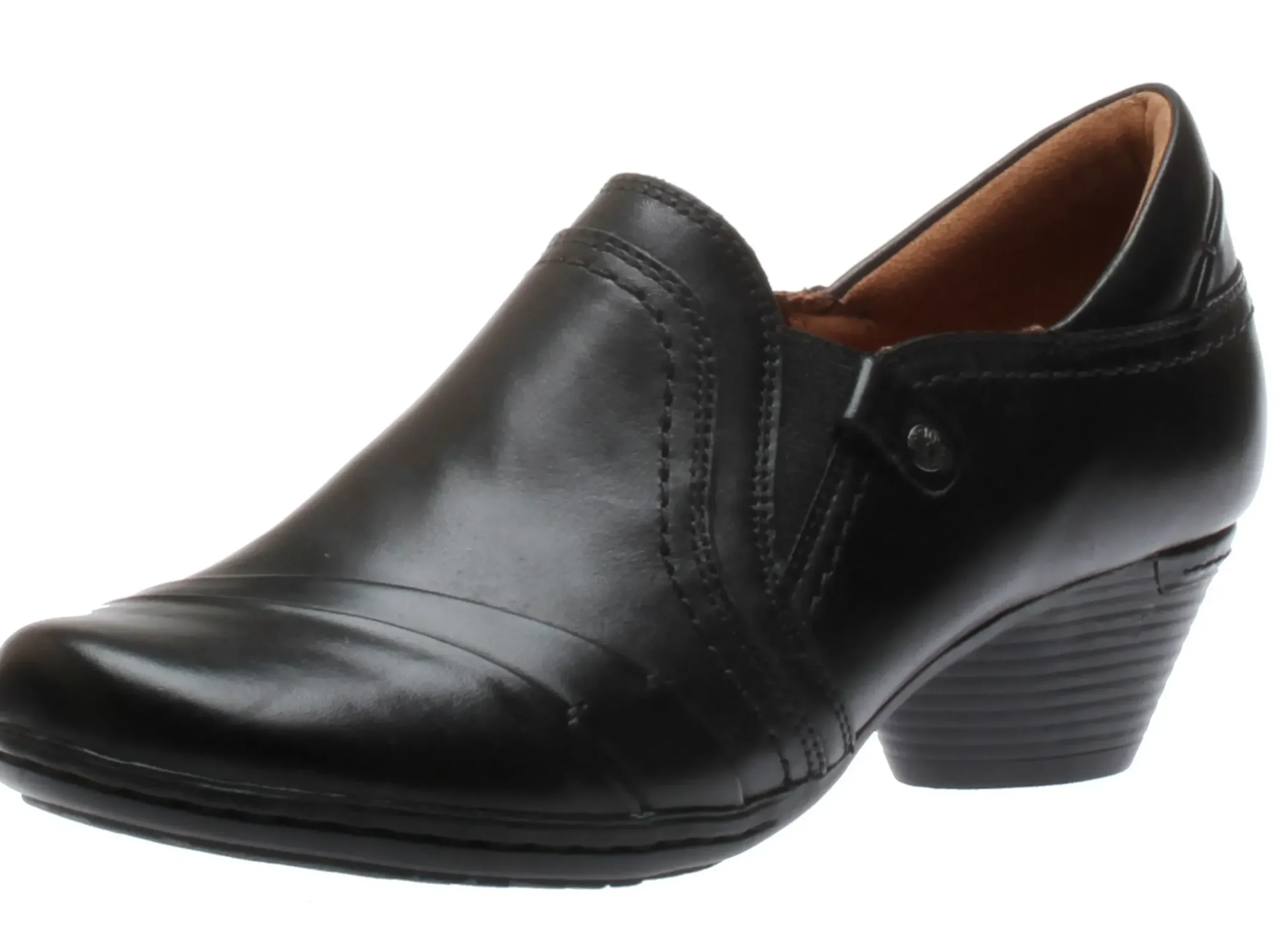 Cobb Hill Laurel Slip-On Black Leather Low Heel