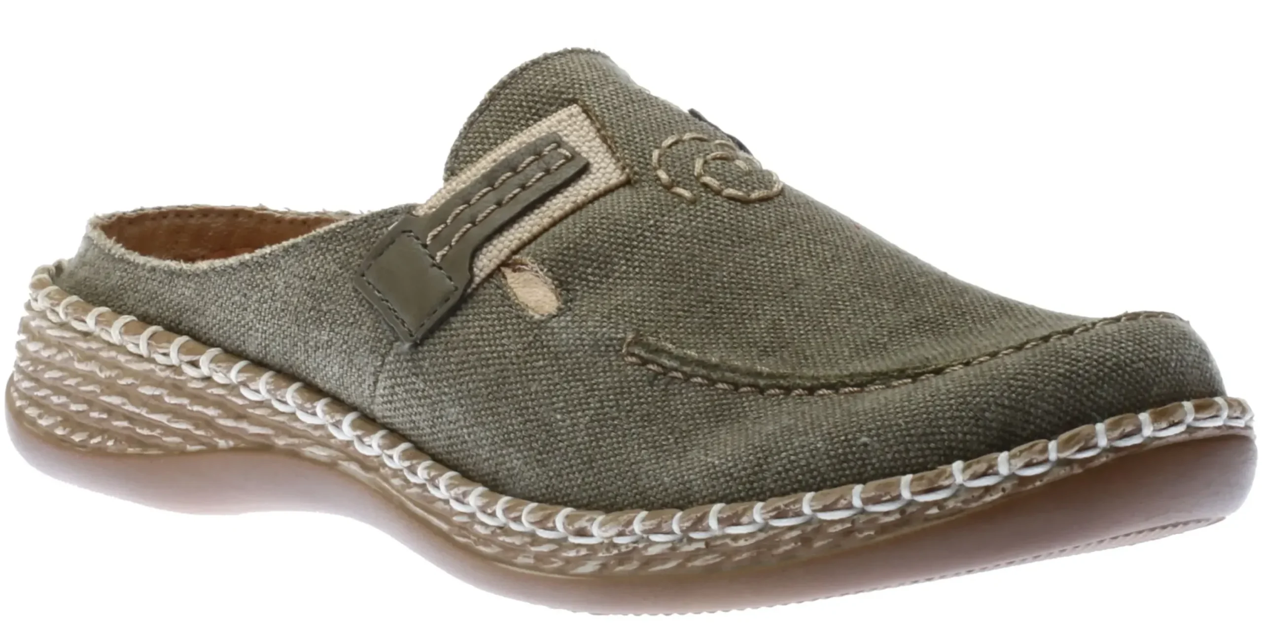 Best Rieker Leinen Green Slip-On Mule