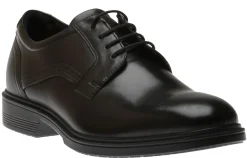 New Ecco Lisbon Black Leather Lace-Up Plain Toe Dress Shoe