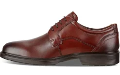 Outlet Ecco Lisbon Cognac Brown Leather Lace-Up Plain Toe Dress Shoe