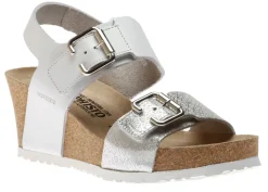 Outlet Mephisto Lissandra White Silver Print Wedge Sandal