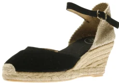 Clearance Toni Pons Lloret Black Suede Espadrille Wedge Sandal