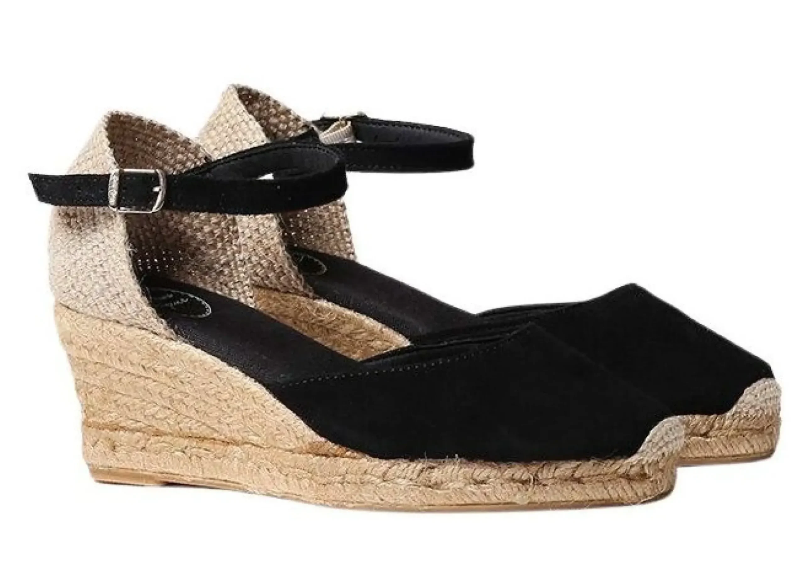 Clearance Toni Pons Lloret Black Suede Espadrille Wedge Sandal