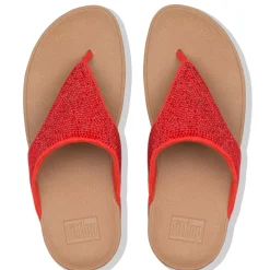 Outlet Fit Flop Lottie Shimmer Crystal Passion Red Thong Sandal