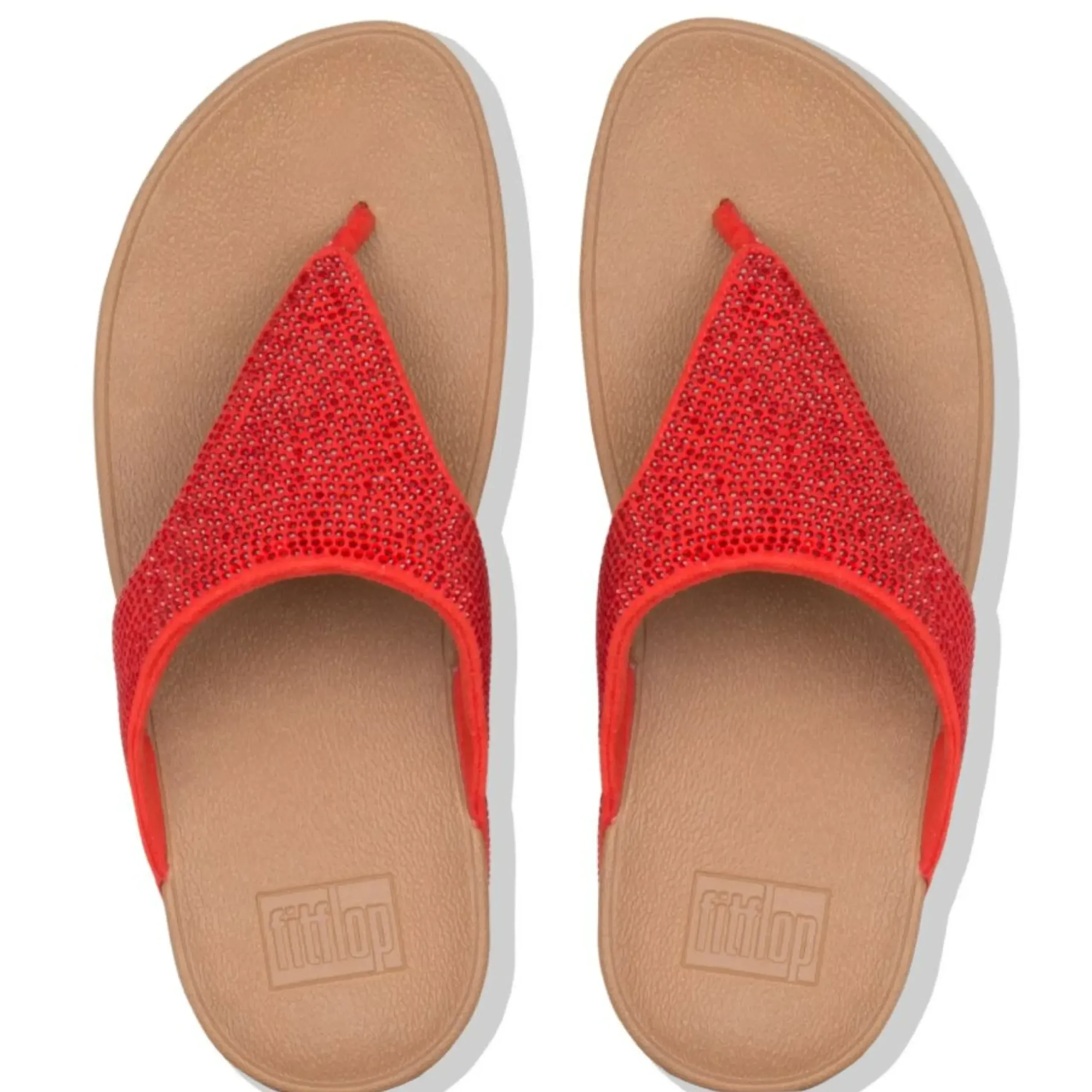 Outlet Fit Flop Lottie Shimmer Crystal Passion Red Thong Sandal