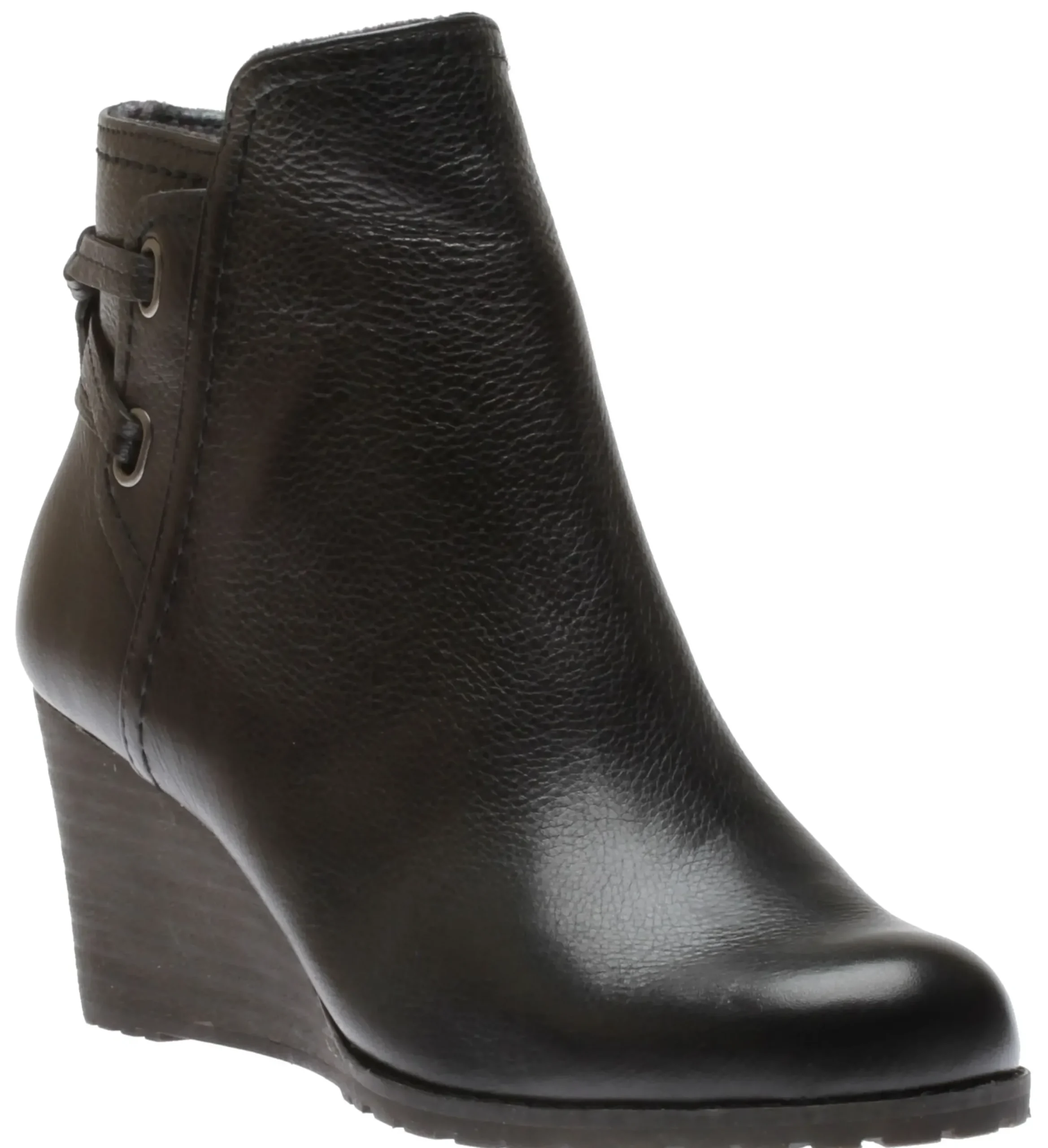 Hot Cobb Hill Lucinda Black Back Tie Ankle Wedge Boot