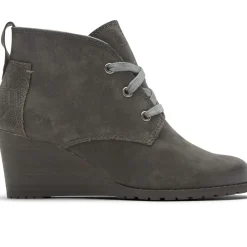 Discount Rockport Lucinda Black Nubuck Leather Wedge Heel Chukka Boot