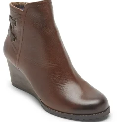 Sale Cobb Hill Lucinda Tan Back Tie Ankle Wedge Boot
