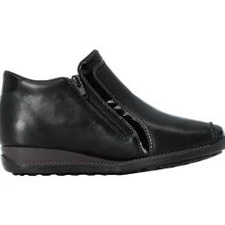 Clearance Rieker Luxor Black Patent Trim Double Zipper Ankle Boot
