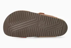 Hot Mephisto Madison Tan Orange Leather Slide Sandal