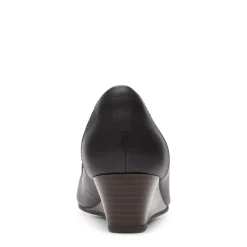 Online Clarks Mallory Charm Black Leather Pump