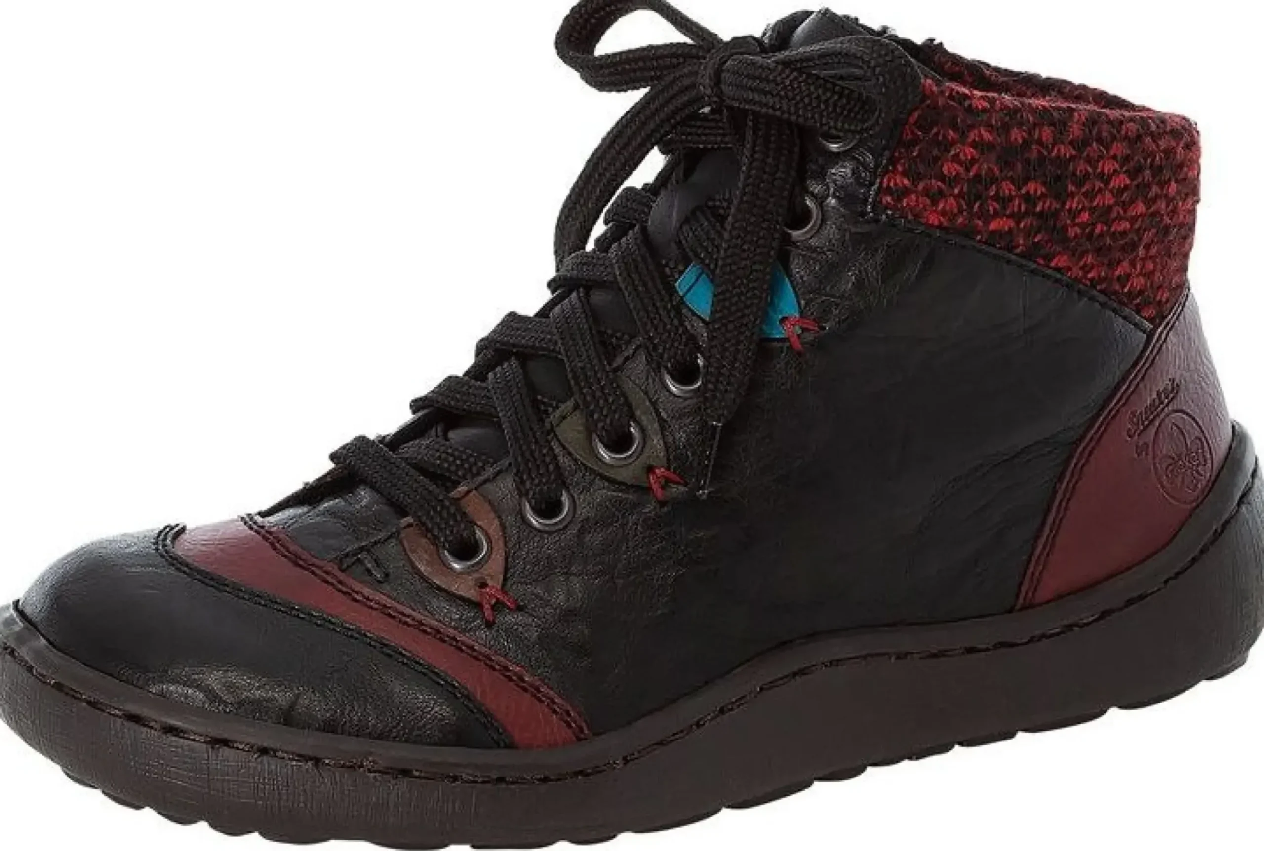 Sale Rieker Massa Black Wine Lace-Up Ankle Sneaker