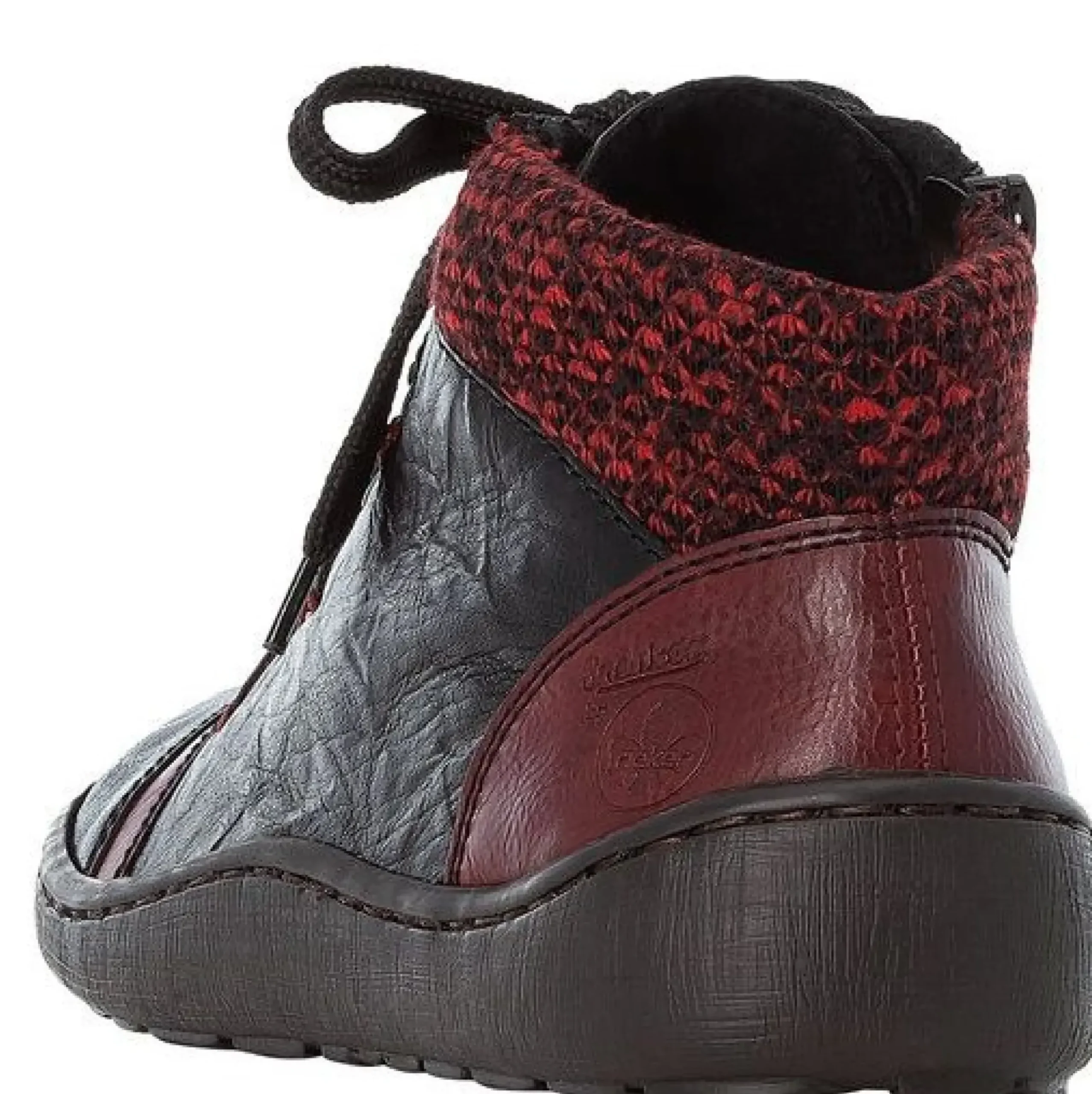 Sale Rieker Massa Black Wine Lace-Up Ankle Sneaker