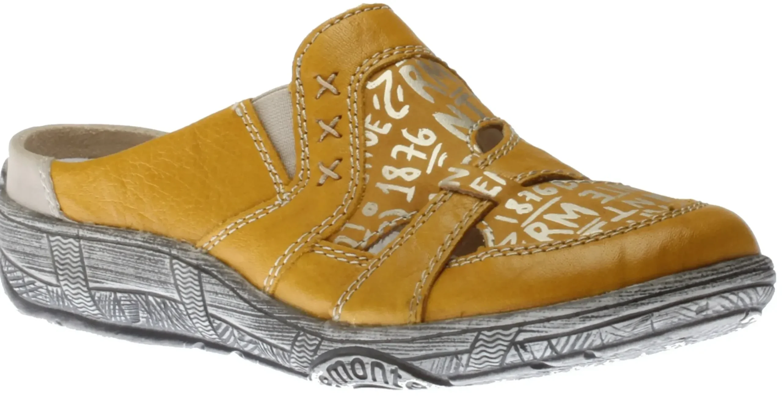Sale Remonte Massa Yellow Leather Slip-On Mule
