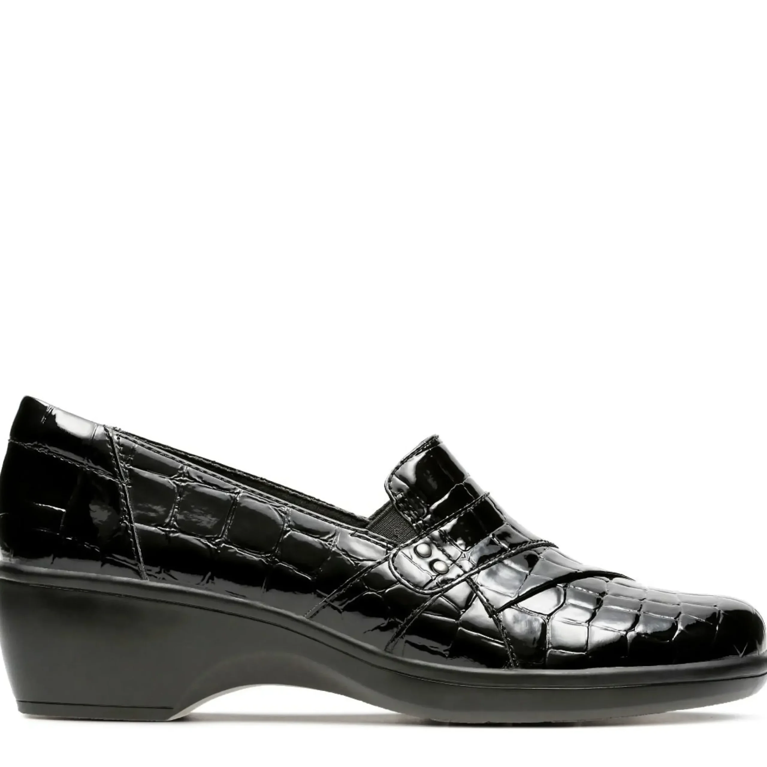 Online Clarks May Marigold Black Croco Slip-On Loafer