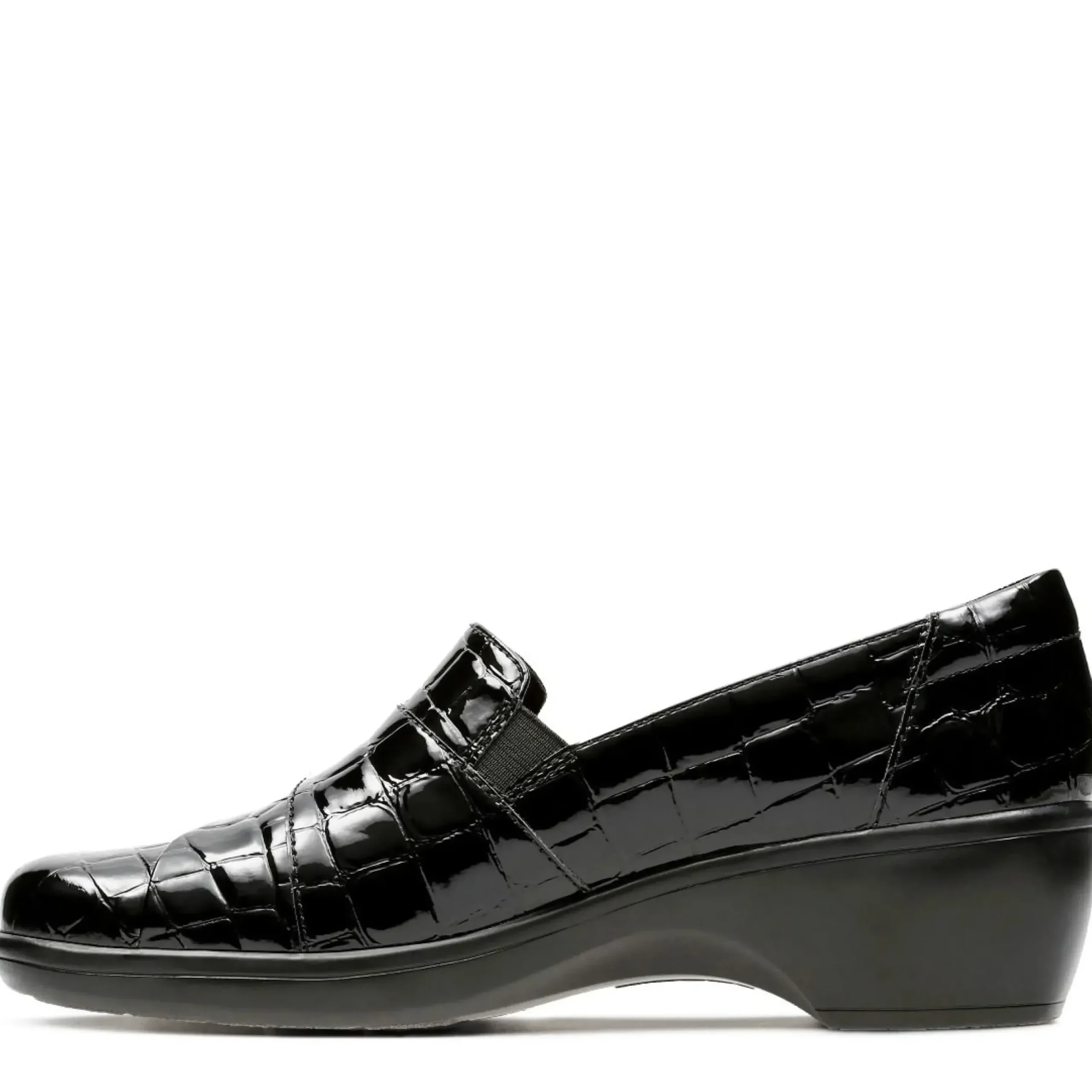 Online Clarks May Marigold Black Croco Slip-On Loafer